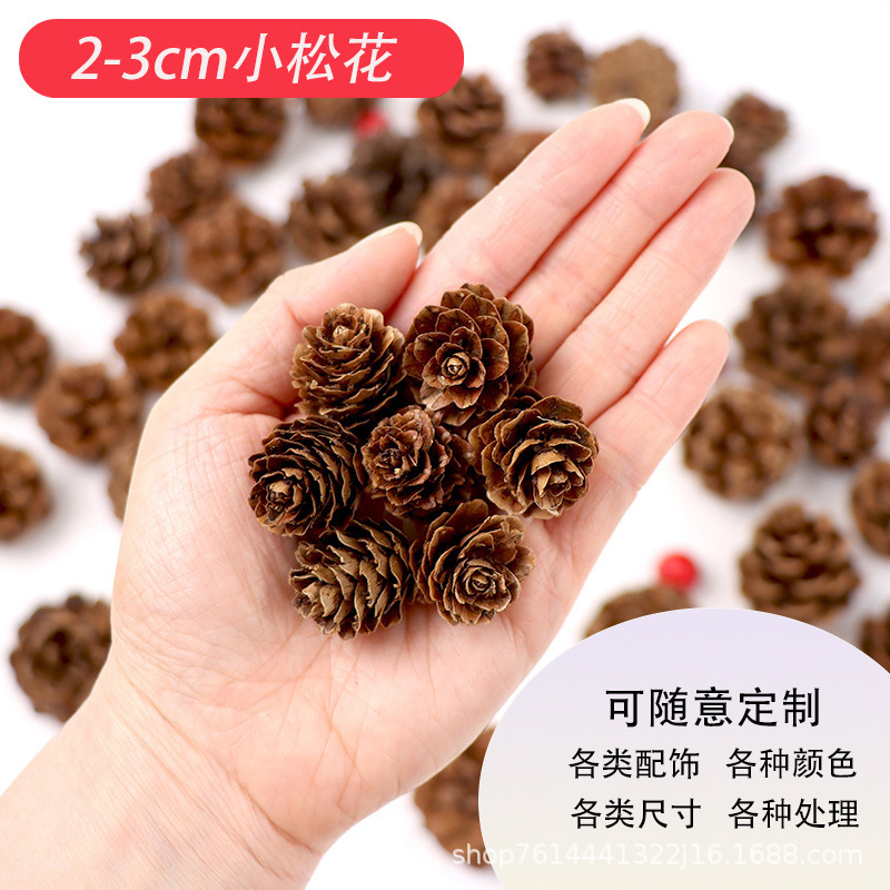 松果 松花 圣诞手工成品松塔干花材料吊坠配件拍摄摆件仿真圣诞树