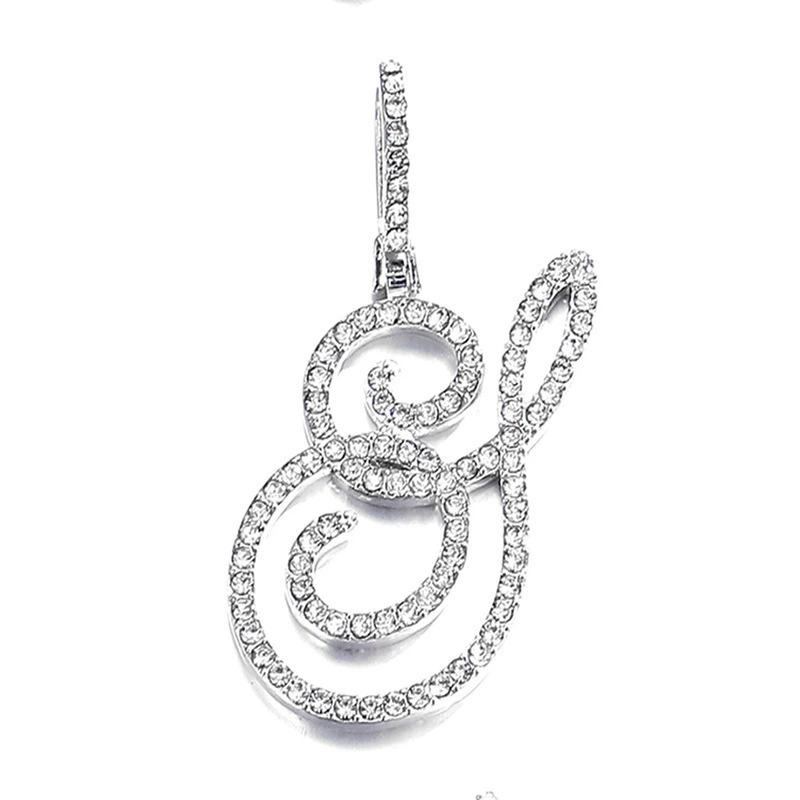 Подвес-цепочка из медной основы с позолотой 18K и цирконами, цепочка 45+5 см, подвеска 5 см