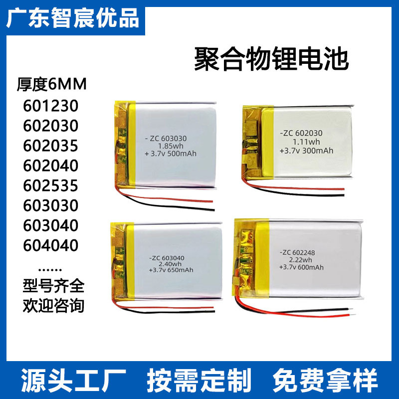 602030 Polymer Lithium Battery Full Range 601230 Soft Pack Lithium-Ion Battery Cell 603040 Rechargeable Battery 602030 Polymer Lithium Battery Full Range 601230 Soft Pack Lithium-Ion Battery Cell 603040 Rechargeable Battery