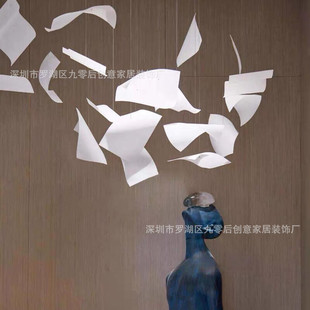 Creative Metal Book Page Hanging Decoration Hotel Club Staircase Ceiling Decoration Pendant Soft Hanging Decoration Art Hanging