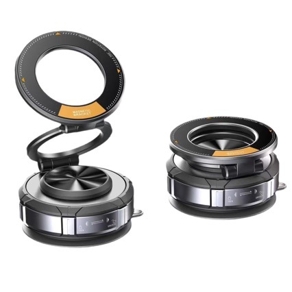 Folding Vacuum Adsorption Stand, Rotatable Magnetic Phone Holder, Multifunctional Vacuum Adsorption Car Mount, Zinc Alloy