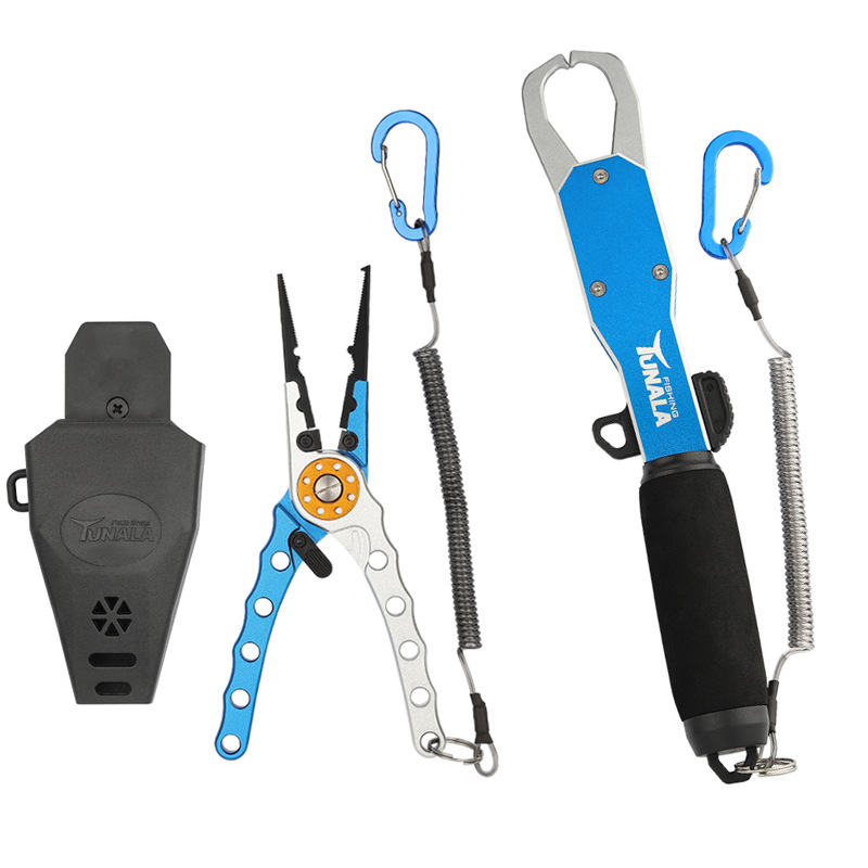 Línea de corte de bucle abierto Luya abrazadera Cable de presión Cinturón de plomo perdido cuerda de aleación de aluminio multifunción tijeras de pesca dispositivo de control de peces