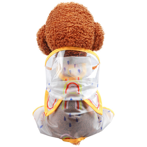 PETCIRCLE pet circle dog raincoat transparent waterproof rainbow poncho Teddy Bichon Schnauzer Amazon