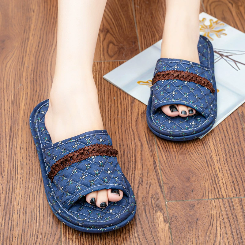 2023 новые хлопковые и льняные тапочки женские весенние и летние домашние тапочки для любителей дома из льняной ткани Тапочки