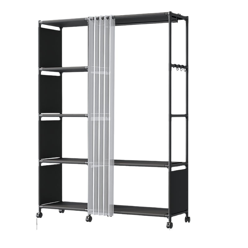 armario simple armario de almacenamiento piso de alquiler hogar tubo de acero grueso ensamblado refuerzo simple percha de ropa armario de almacenamiento