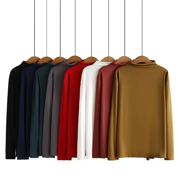 Fat MM2022 Весенний новый топ больших размеров, Корейская простая универсальная Повседневная Базовая рубашка с длинным рукавом и высоким воротником 6362