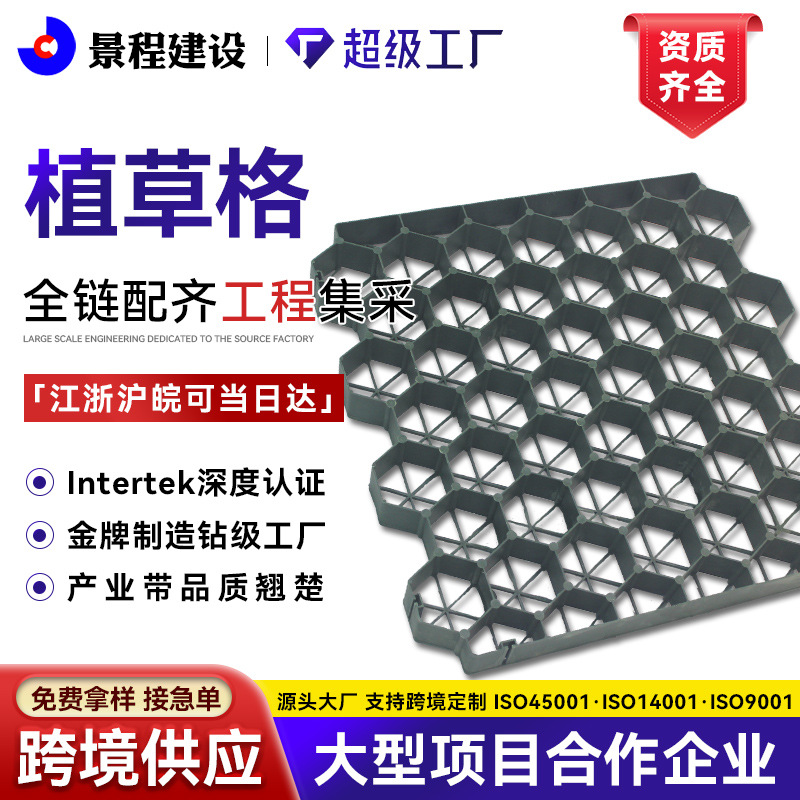 消防通道停车位HDPE抗压草坪格园林绿化护坡加强塑料停车场植草格