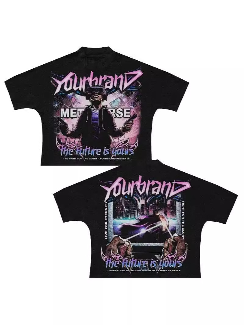 Retro big T-shirt hip-hop style for men and women