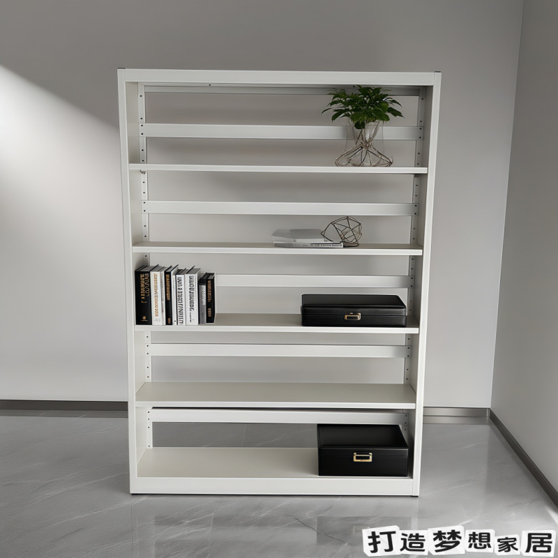 福凯祥钢制管板书架25年新通体侧板加固护栏层板可调多层商务书架|undefined