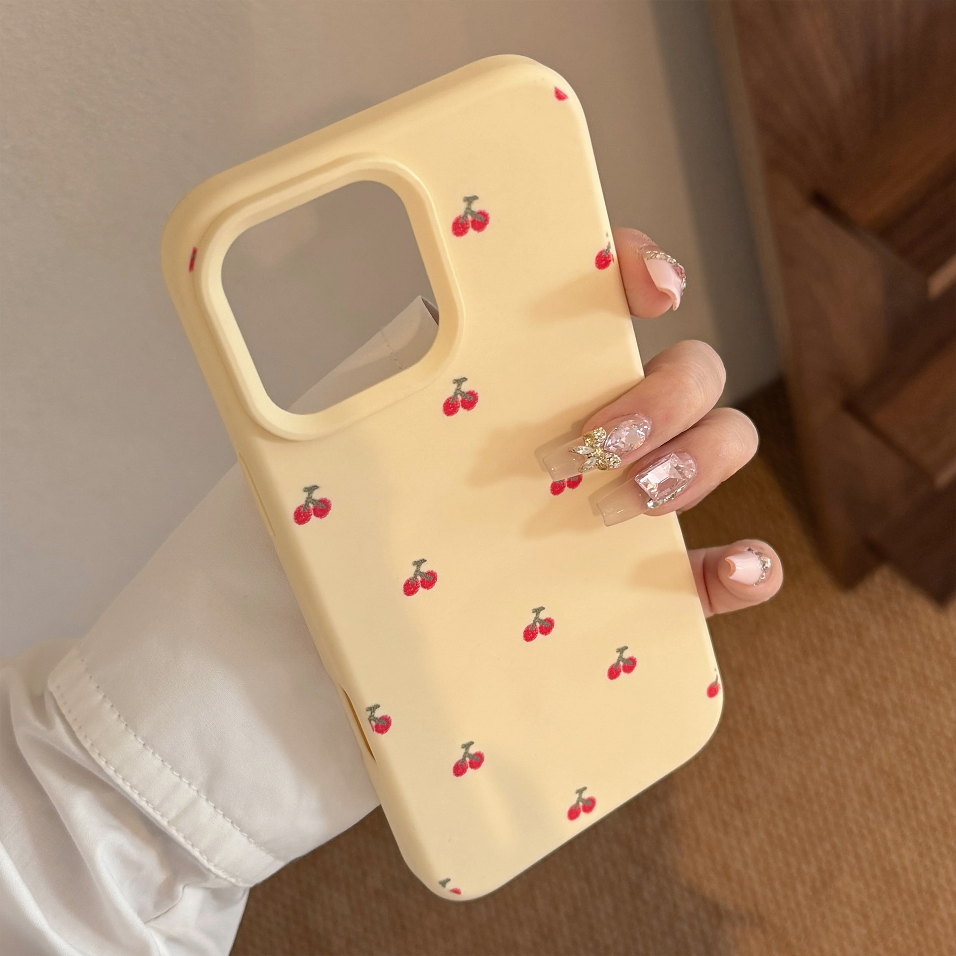 Niedliche Kirschen Handyhülle Mit Anhänger Für Iphone Pro Max_voghion.com