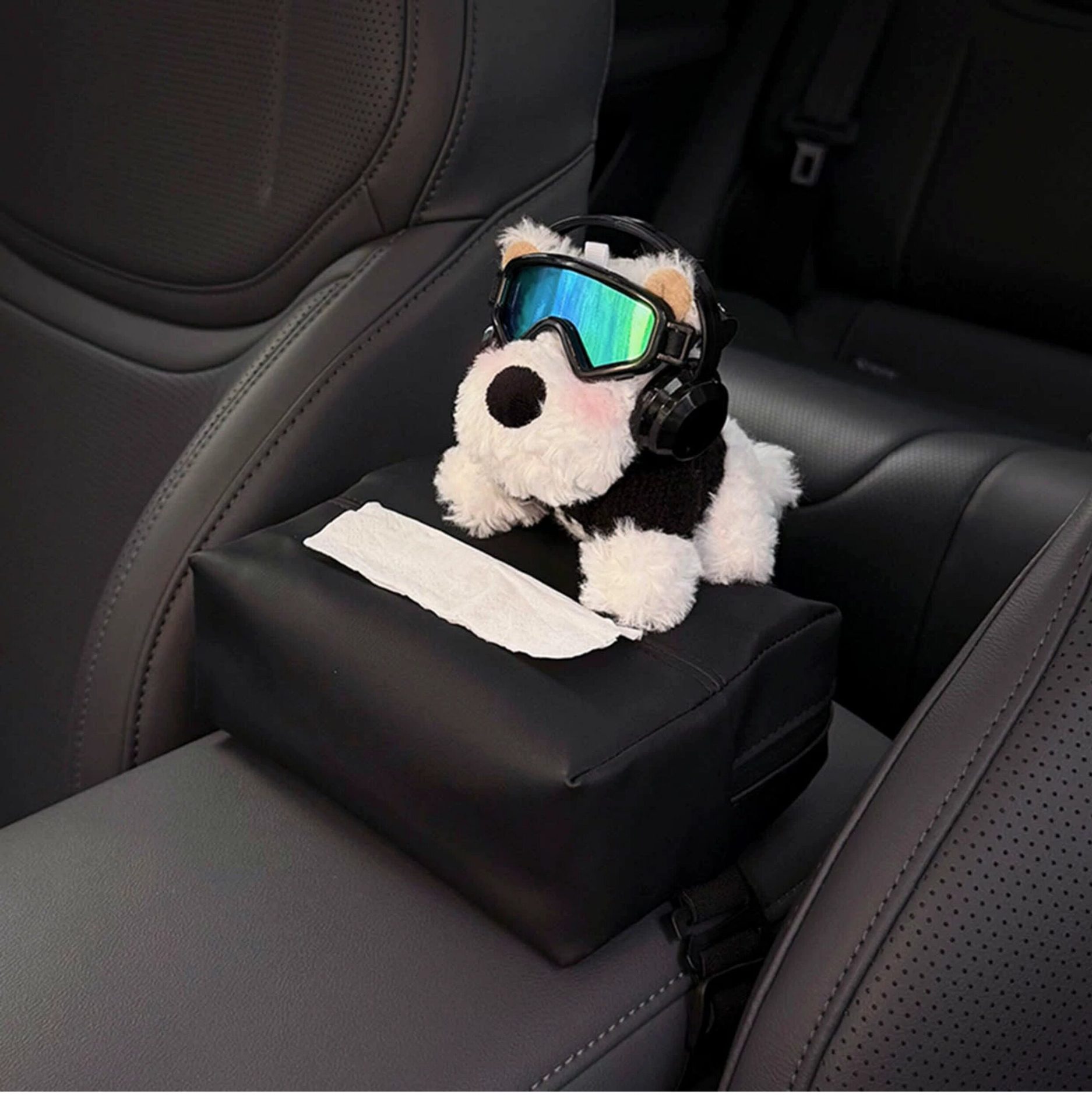 2026 New Model West Highland Car Tissue Box, Car Interior Armrest Box Tissue Holder, Seat-Mounted Car Tissue Bag, Cute