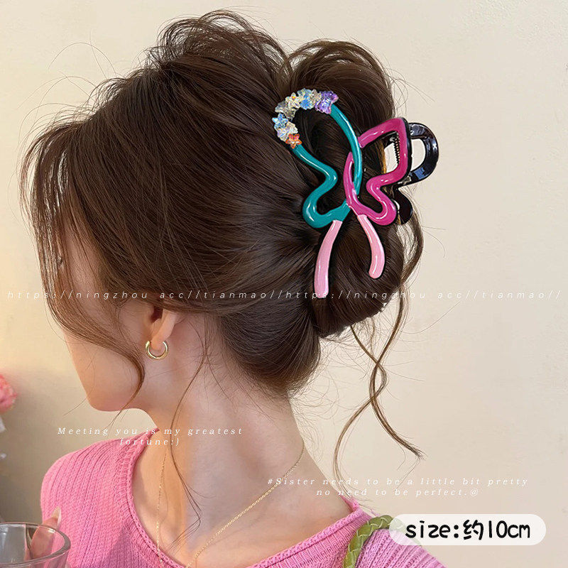 2026 nuevo clip de agarre de alto nivel lindo coreano cabeza trasera clip de cabello toque de cabello gran exquisito clip de tiburón clip de cabello image 185