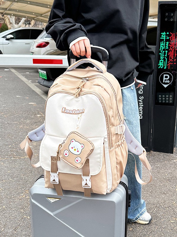 Nueva moda casual transfronteriza, anti-salpicaduras de agua, tela Oxford de gran capacidad, mochila escolar para estudiantes de secundaria y preparatoria, mochila para hombres y mujeres