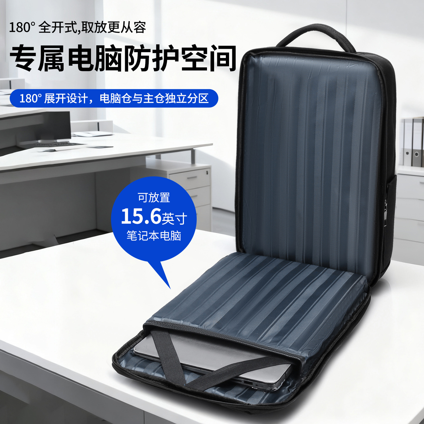 Nuevo paquete de negocios multifuncional textura versátil bolso de computadora portátil de transporte anti-derramamiento manga tirón mochila de viaje