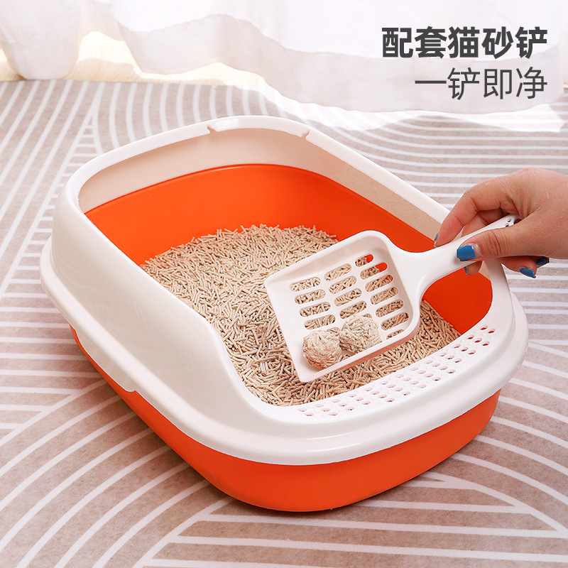 Logotipo personalizado semicerrado color matriz de arena para gatos, caja de arena para gatos, caja de arena para gatos, baño para gatos