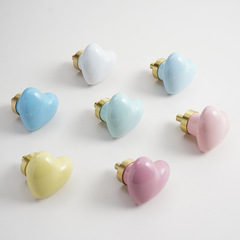 Flower and Small Town INS Light Luxury Style Ceramic Love Handle Nordic Wardrobe Storage Cabinet Drawer Cabinet Door Handle 