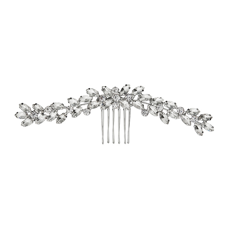 Bridal Rhinestone Hair Comb Tassel Bun Pin For Wedding Hairstyles_voghion.com