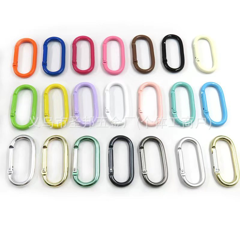 Colorful Aluminum Alloy Runway Type Oval Spring Buckle DIY Clothing Bag with Headphone Bag Quick Release Buckle Jewelry Decorative Buckle