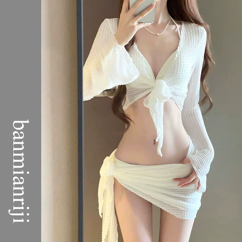 Плавательный купальник, набор из белого цвета, 4 предмета, коллекция 2023