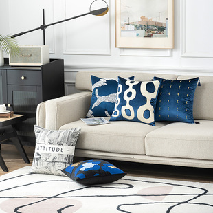 Nordic living room Pillow sofa cushion bedroom creative simple home geometric tatami craft pillowcase embroidery