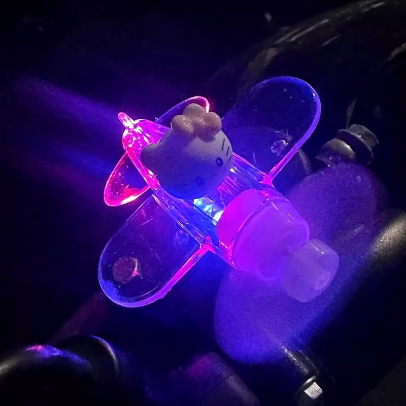 新型KT風力発電機電気自動車発光オートバイ装飾風力サンリオ車載カラフル置物|undefined