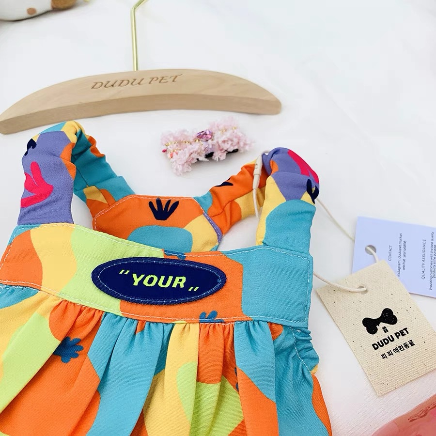 Rochie de prințesă pentru animale de companie de vară cu dopamină pentru câine drăguț Garfield, subțire, anti-vărsare, haine pentru pisici, rochie cu bretele