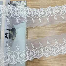 牛奶丝花边 刺绣网纱花边 洛丽塔袖口裙摆花边  内衣服装辅料