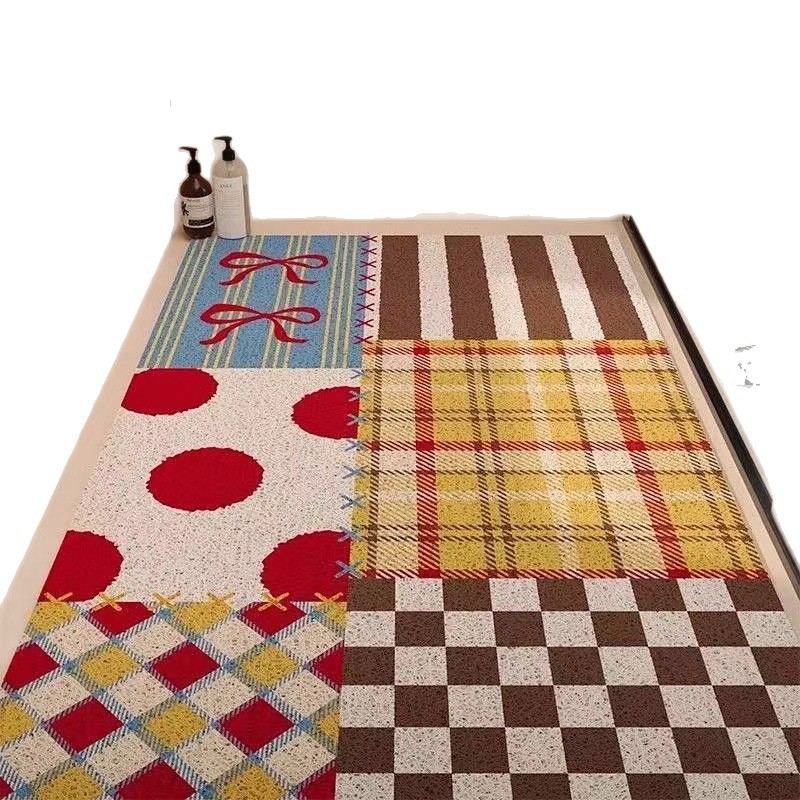 PVC Bathroom Cartoon Silk Loop Shower Room Hollow Non-Slip Foot Children Pregnant Women Bath Anti-Fall Floor Mat_voghion.com