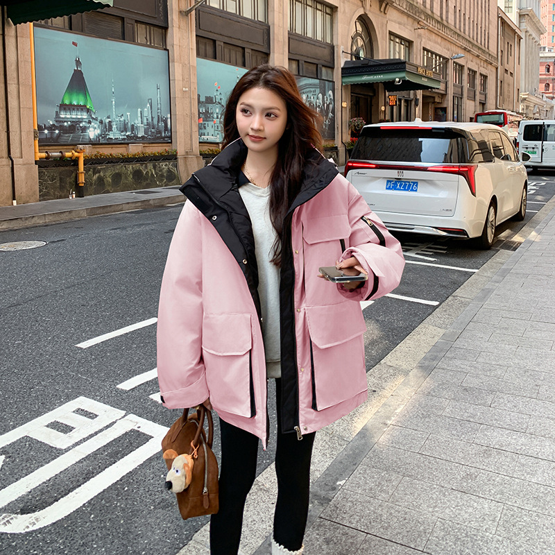 Pie corto para superar la ropa de algodón para mujeres 2025 invierno nuevo estilo coreano ropa de algodón plumón casual ropa de mujer chaqueta de algodón cálida abrigo