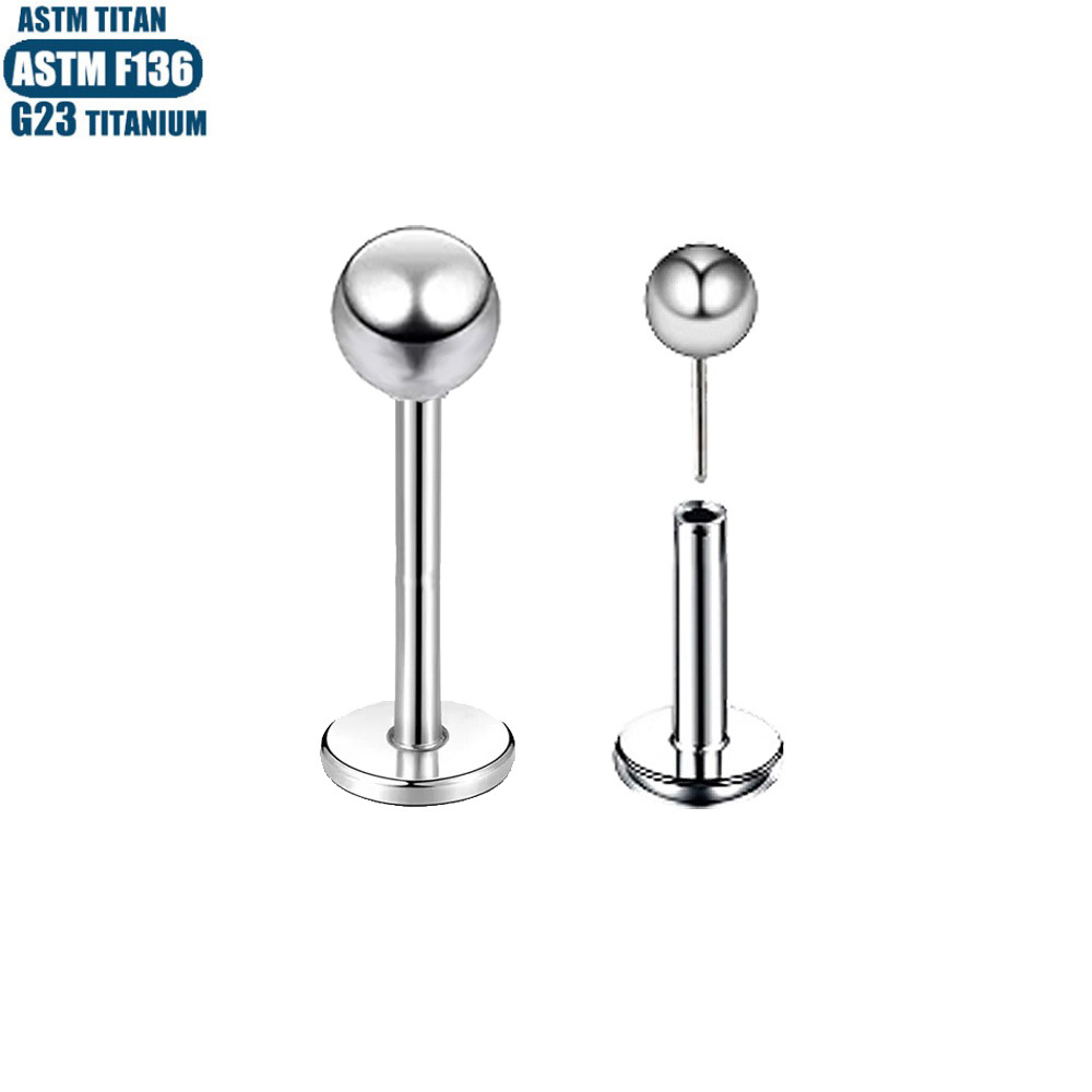 G23 Titanium Alloy Zircon Lip Labret Stud Straight Rod Diamond Ear Stud Earrings Human Body Piercing Jewelry Tongue Stud Lip Ring detail image 8