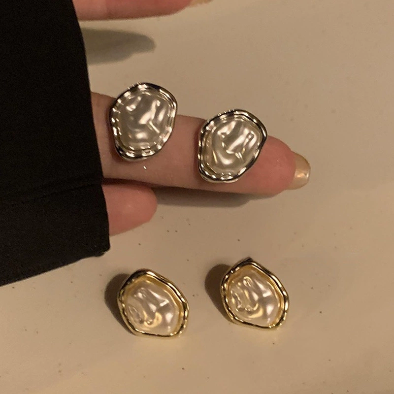 Pearl bow earrings, Japanese‑Korean style, rhinestone‑encrusted, lightweight 0.01 kg