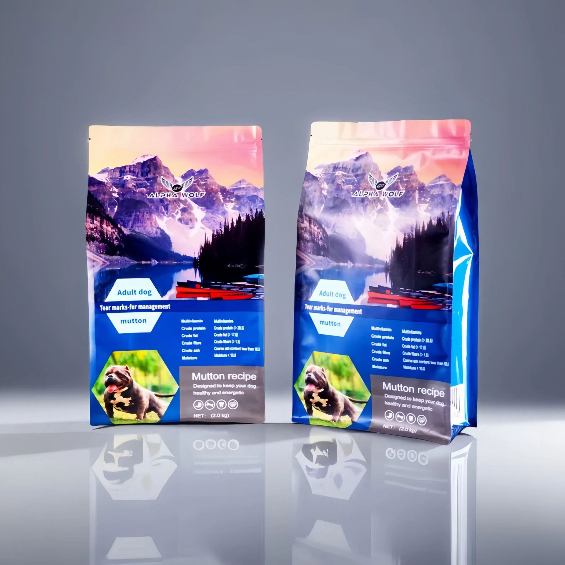 八边封镀宠物饲料狗粮袋 1.5kg狗粮包装袋 铝箔通用八边封袋