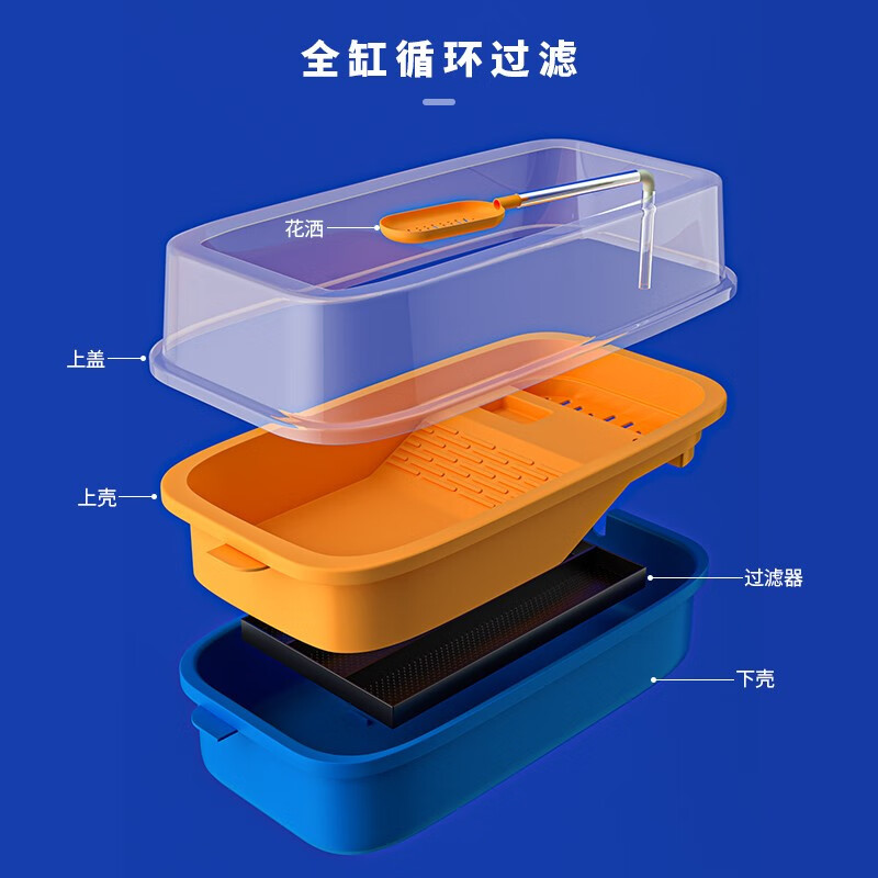 Tanque para Tortugas con Plataforma para Tomar el Sol, Caja Separada para Tortugas, a Prueba de Escape, Elevado, con Drenaje, Pecera, Acuario, Peces Ornamentales