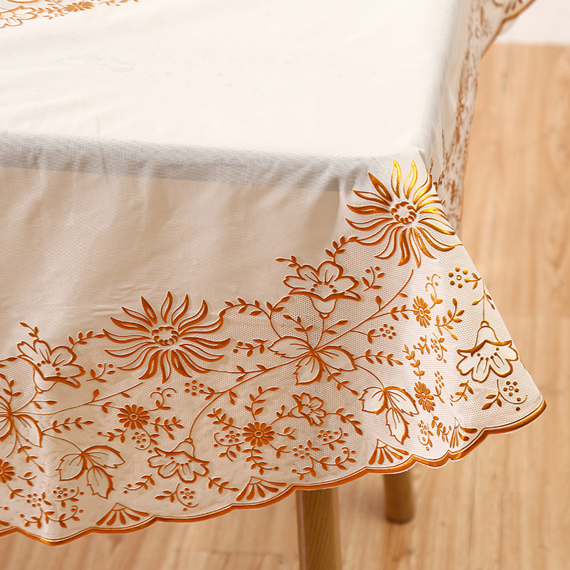 atmósfera simple flores europeas estampado rectangular tela de mesa de té polvo a prueba de aceite a prueba de quemaduras transfronterizas suministro directo