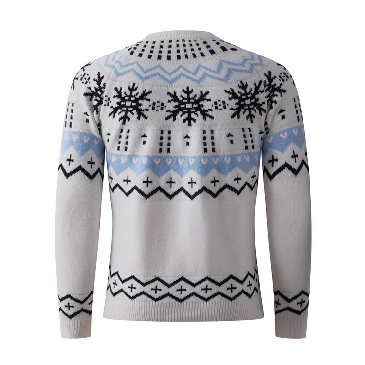 Nuevo transfronterizo simple engrosado decoración de copo de nieve suéter de hombre comercio exterior otoño invierno ocio universal suéter de hombre básico