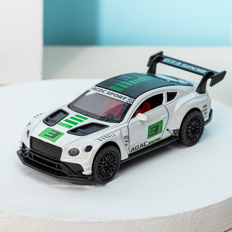 Simulation 1:32 Alloy Racing Car Model with Opening Doors, Child Voice and Light Rebound Toy, Decorative Racing Car