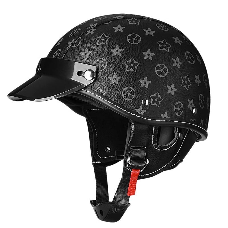 Comercio exterior se especializa en casco de motocicleta verano retro motocicleta medio casco Harley crucero primicia casco hombres y mujeres coche eléctrico seguridad