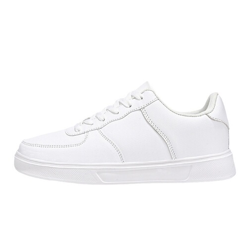 Men's Size 36 Large Comfortable Air Force Style Leather Sneakers with Breathable Surface for Youth and Leisure Trendy and Versatile White Shoes