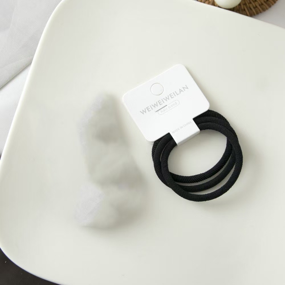 Ins viento frío gradiente gris 3 correas para el cabello gruesas y de alta elasticidad bandas de goma para atar el cabello