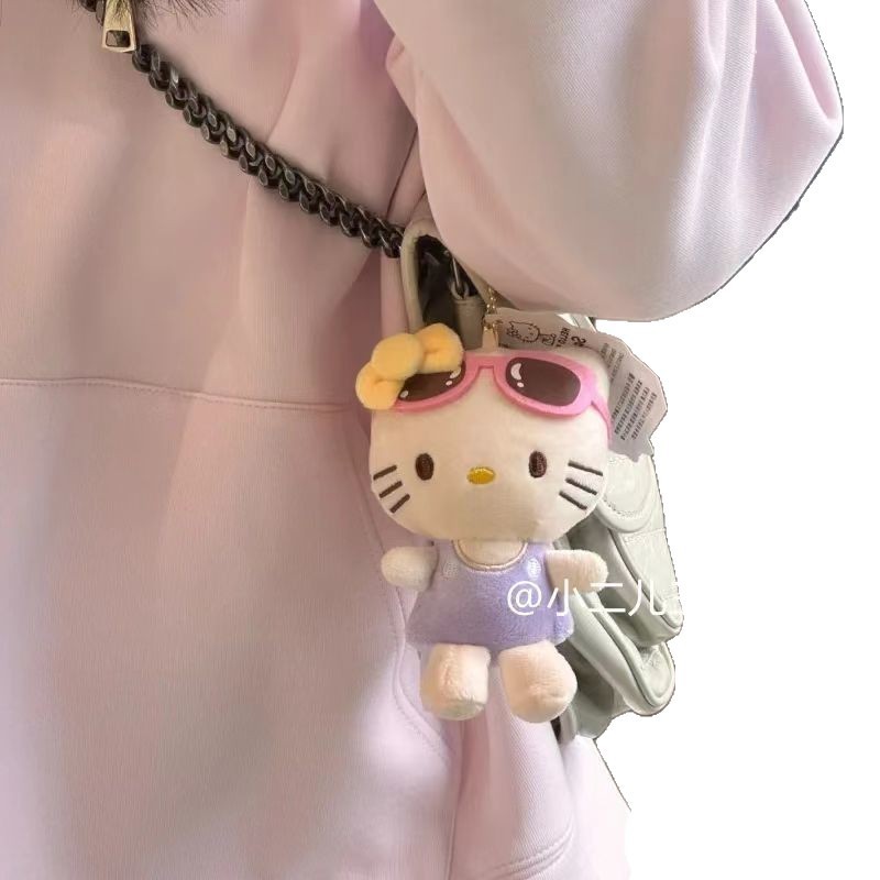 卡通HelloKitty毛衣KT钥匙扣挂件公仔女背包书包装饰凯蒂猫小玩偶|undefined