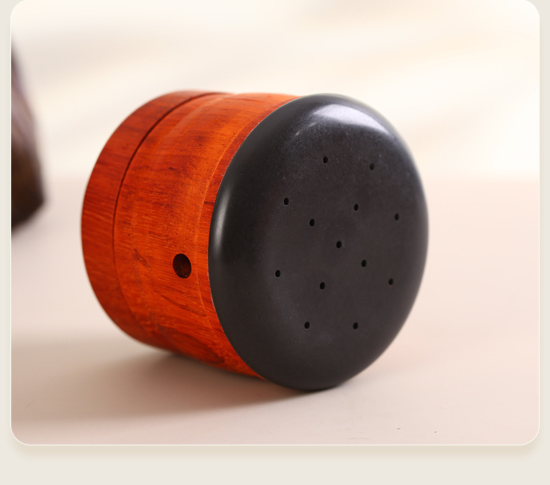Facial Peach Blossom Moxa Jar Bian Stone Moxibustion Tool Portable Single Hole for Home Spa Massage Gua Sha details