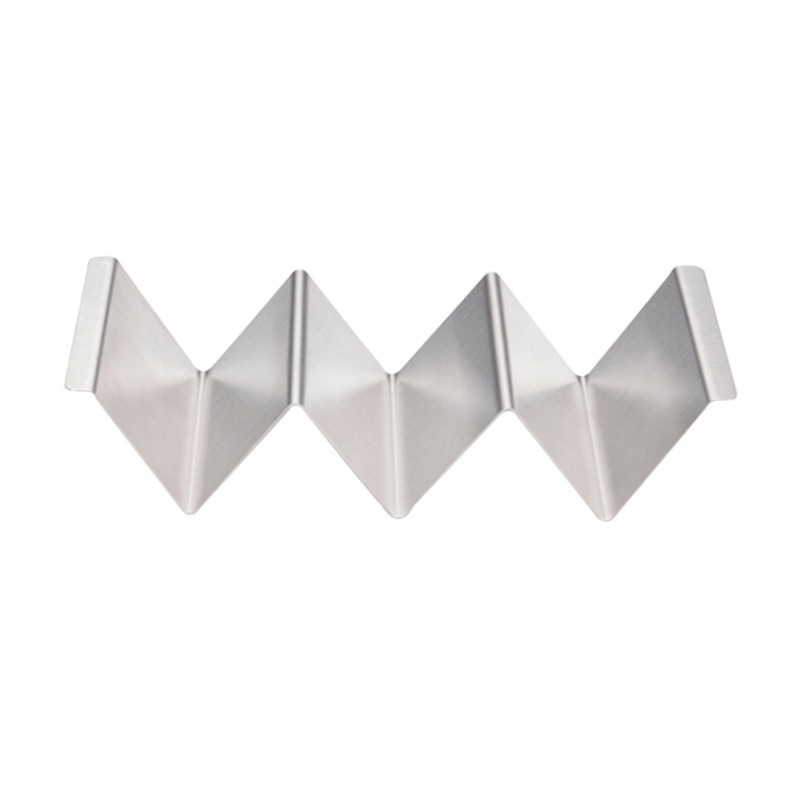 Soporte de acero inoxidable tipo W para tacos, burritos y panqueques, en stock