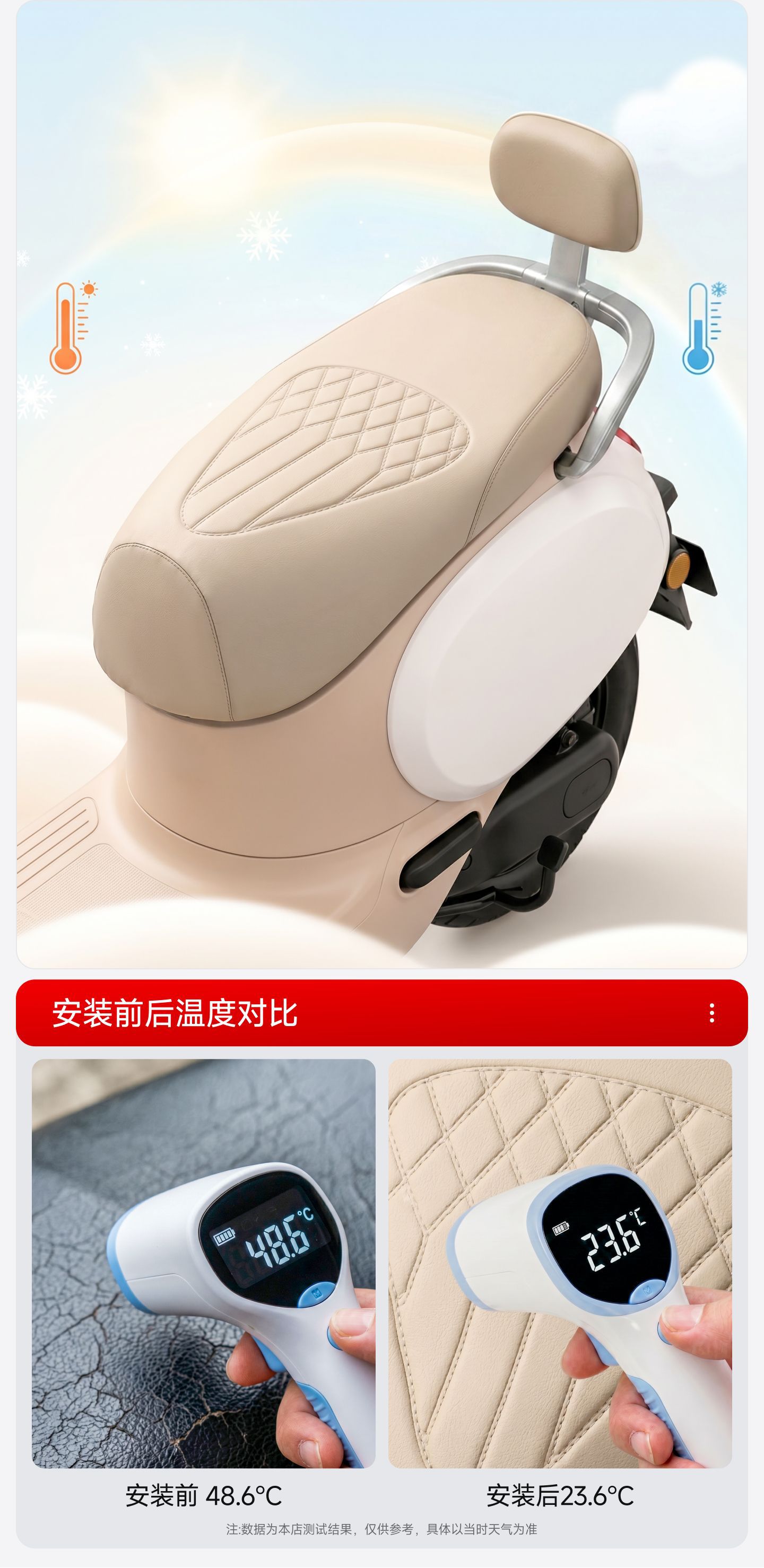High-strength leather electric vehicle seat cover, waterproof and sun-resistant, suitable for Yadi and Aima motorcycles and electric scooters, thickened and wear-resistant