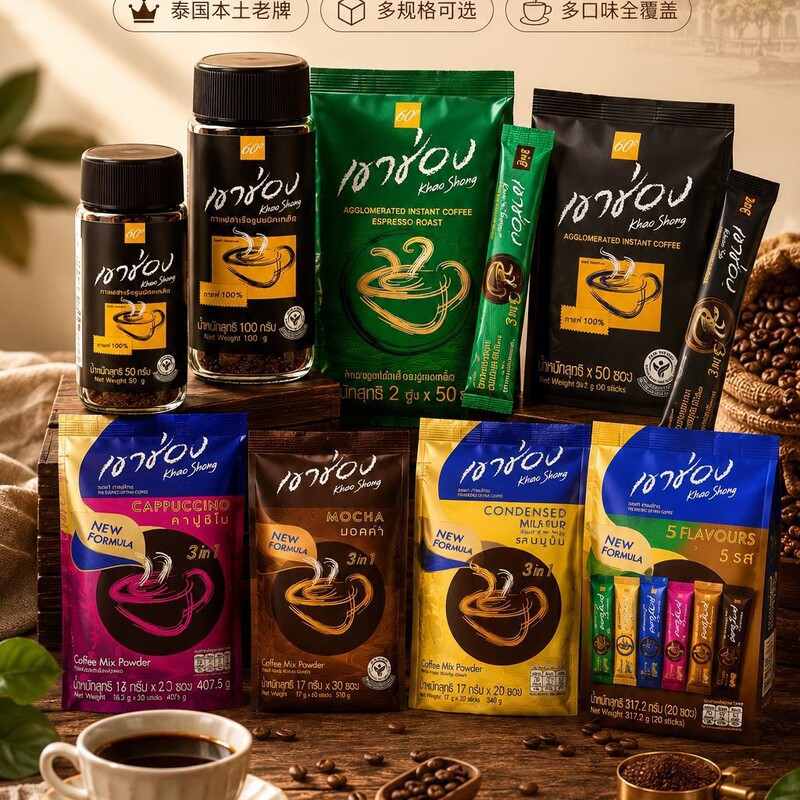 Thai Gao Chong Coffee, Thai Imported Coffee, Instant Coffee, Americano, Cappuccino, Mocha, Espresso, Condensed Milk Thai Gao Chong Coffee, Thai Imported Coffee, Instant Coffee, Americano, Cappuccino, Mocha, Espresso, Condensed Milk