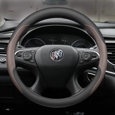 Lacrosse Steering Wheel Covers Century | Steering wheel cover - 16-22-lacrosse-black-brown-ultra-thin-nappa-leather-other