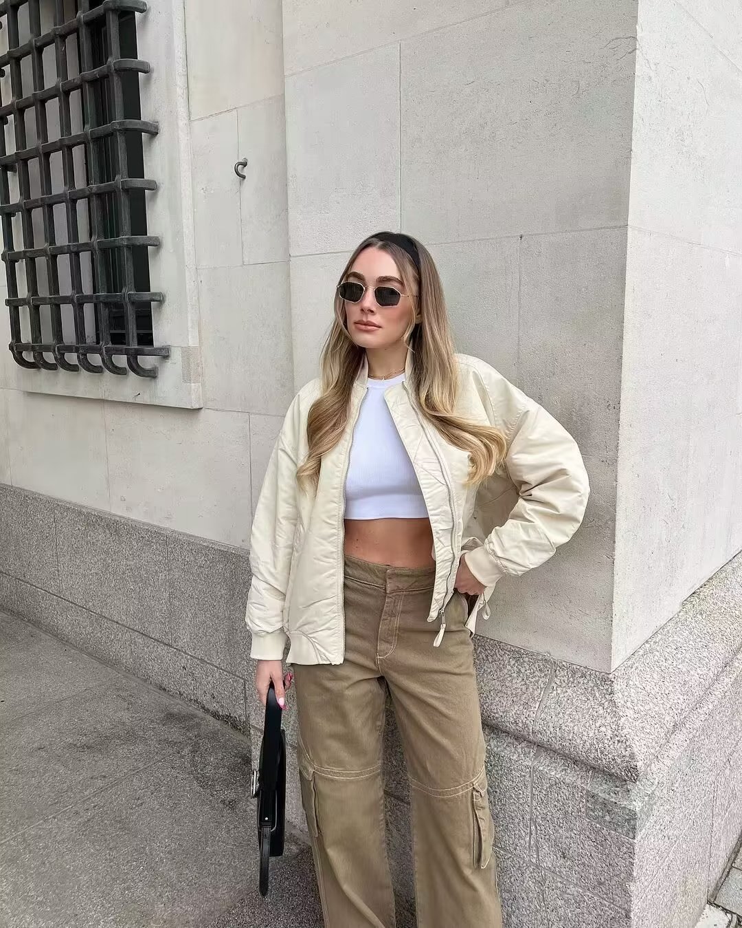 Vêtements pour femmes manteau ample en coton à fermeture éclair pour femme_voghion.com