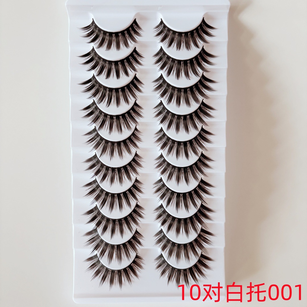 10 pares de sentimientos de la madre de tallo duro cómics Little Devil pestañas postizas Las pestañas postizas de tallo duro pueden soportar pestañas postizas