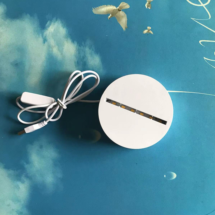 Fuente fabricante 3d luz nocturna base usb tricolor monocromo crack colorido control remoto táctil batería carga grano de madera