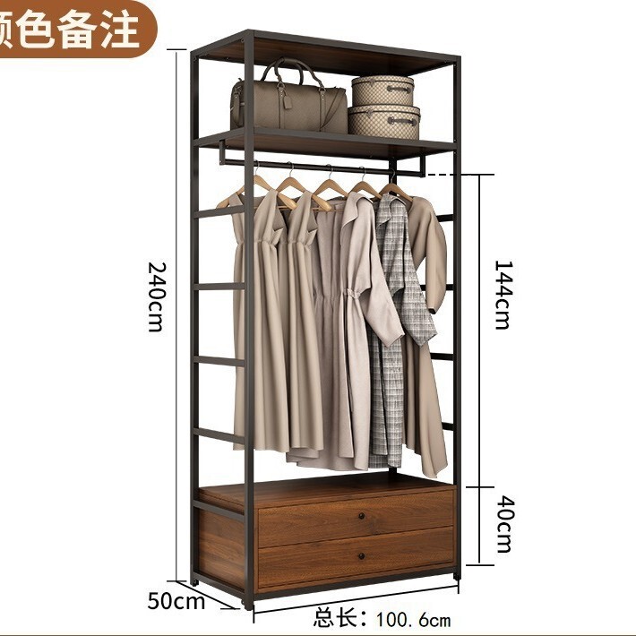 # ウォークインクローゼット手作り組み合わせコートラック床置き寝室洋服ラック金属フレームオープンワードローブベルト付き|undefined