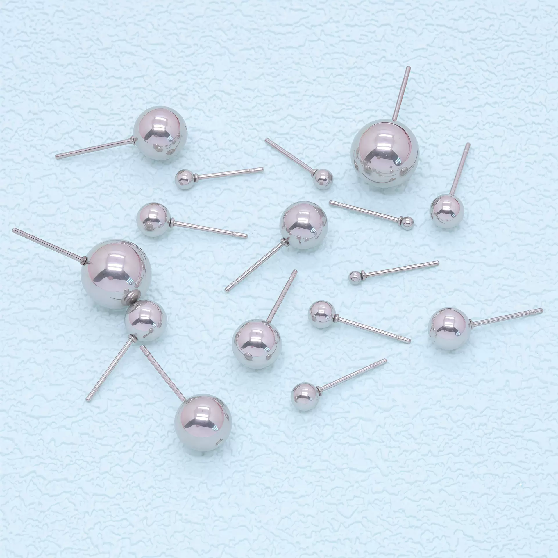厂家批发简约多规格 钢球耳钉 小糖豆耳饰 diy饰品配件源头工厂